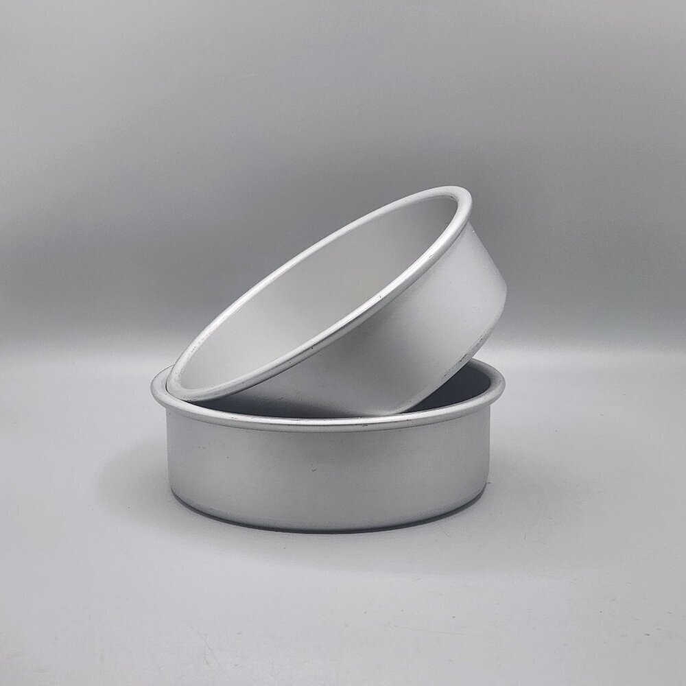 Aluminum Cake Pans 6x2 Silver Baking Sunny Side Up Bakery Round Small Set of 2